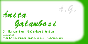 anita galambosi business card